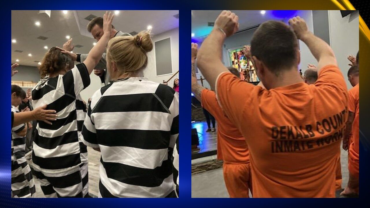 DeKalb County jail inmates praying
